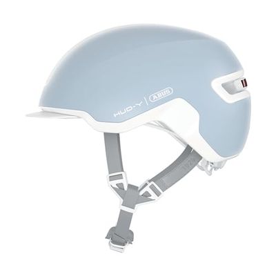 ABUS Urban Helmet HUD-Y - con luce posteriore a LED magnetica e ricaricabile e chiusura a scatto - casco da bici cool per l'uso quotidiano - per uomo e donna - pure aqua, taglia S