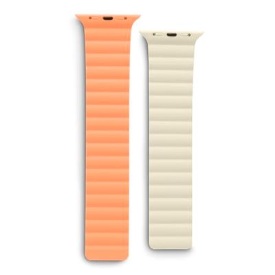 Hama Fantástica pulsera magnética para Apple Watch, Naranja/beige, 38/40/41 mm, Moderno
