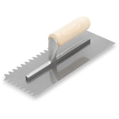 Plano dentado de Marshalltown, entalhe: V - 13 x 12 mm com cabo de madeira, de aço, para balanços, tamanho: 279 x 114 mm