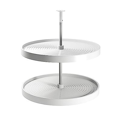 Emuca - Shelvo ronde lade set voor keukenmeubelen, 800, Wit kunststof en Aluminium