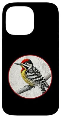 Colorful Retro Yellow-Bellied Sapsucker Bird Design Case for iPhone 14 Pro Max