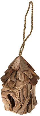VIE Naturals drivved runda fågelhus, 25 cm storlek, naturlig, UK-VN506-BIRDHOUSE-TRIFTWOOD-ROUND