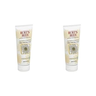 Burt's Bees Natural Cleanser Soap Bark and Chamomile Deep Cleansing Cream – 1 x Tube 170 grams (Pack of 2)