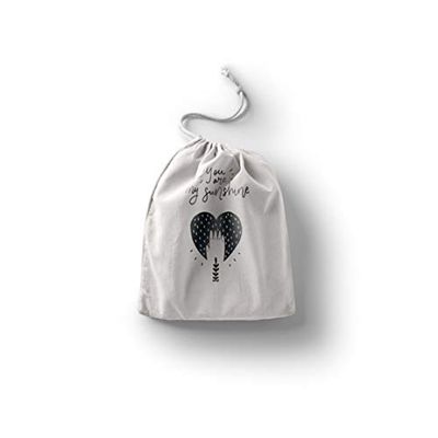 Bonamaison Imprimé Sacs de Coton avec Cordon, Sac D'Épicerie, Sac À Provisions, Réutilisables, Écologique, Pliable, Taille: 40x50 Cm