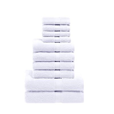 Superior Juego de Toallas de Pelo de algodón Egipcio de 10 Piezas, Incluye 2 Toallas de baño, 4 de Manos, 4 Toallas faciales, Toallas de Lujo ultrasuaves, Esenciales de Felpa Gruesa, baño de
