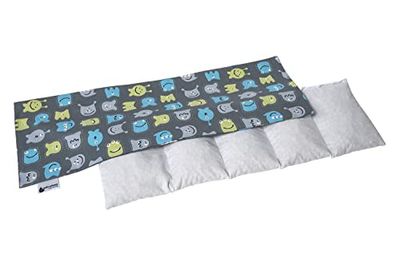 Medi Partners Cuscino Termico noccioli ciliegio 60x20cm 800g 100% Cotone 5 Camere Grande Terapia del freddo Federa sfoderabile (Creature)