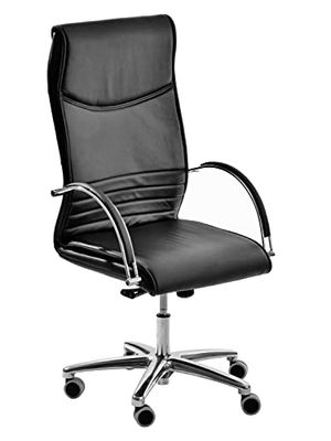 Piqueras en Crespo (PIQU7) fauteuil Bolaños imitatie leer zwart bureaustoelen, een maat