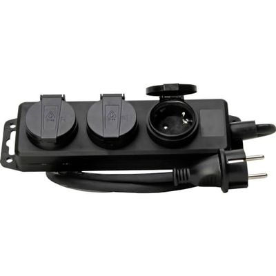 Kopp - Extensão para 3 tomadas (para quarto húmido, com tampa, cabo de 1,4 m)