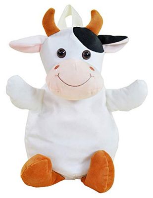 Kögler 85406 - Mochila para animales (33 cm), diseño de vaca, color blanco y negro