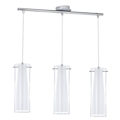 EGLO Pinto candeeiro suspenso E27, 0 W, cromado, 72,5 x 11 x 110 cm