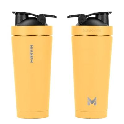 MARVIN THE SHAKED Bouteille d'eau en acier inoxydable avec couvercle anti-fuite Vanille Sour 750 ml Conserve au froid pendant 12 heures