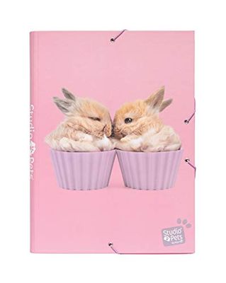 Grupo Erik A4 Folder - Rabbits | 3 Flap Folder 13.4 x 10 inches - 34 x 25.5 cm | Document Organiser, School Folders, Document Folder | Cute Stationery