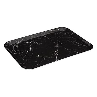 5five - vassoio rettangolare angolare 33x43cm effetto marmo nero