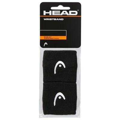 HEAD Uniseks volwassenen 2,5 zweetband, zwart, eenheidsmaat