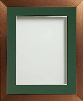 Frame Company Simpson Range Copper A4 Frame With Bottle Green Mount for 10x6 inch *Choice of Sizes* Fitted with Real Glass