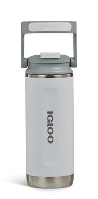 IGLOO Bouteille Thermique Tumbler 12, Bouteille en Acier Inoxydable, Blanche, Étanche, 0,35 L