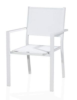 VERDELOOK Krzesło z podłokietnikami z aluminium "linia sardynia" białe 57 x 58 x 87 cm