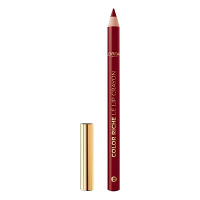 L'Oréal Paris Color Riche Le Lipliner 1990 Le Bordeaux, penna per labbra con mina morbida, per contorni labbra chiari, con ingredienti nutrienti
