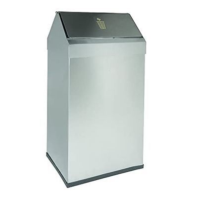 OFITURIA Papelera de Interior Acero RVS Capacidad 41 Liter Color Satinado con Cabezal kantelbaar Extraíble