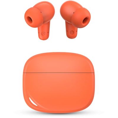 SPC Boost Buds - Écouteurs Bluetooth sans Fil avec Annulation du Bruit ENC | 30h de Batterie | Google Fast Pair | 4 micros | IPX4 | Contrôle Tactile et Assistant Vocal - Orange