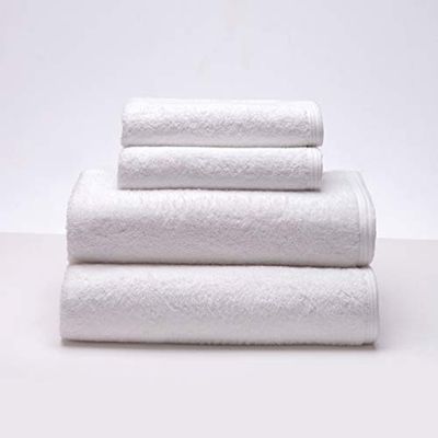 Sancarlos - Ocean, set di 2 asciugamani da lavabo + 2 asciugamani da bagno, colore bianco, dimensioni 50 x 100 cm, 100 x 150 cm
