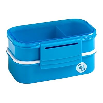 Premier Housewares Grub Tub Lunch Box with 2 Containers and Cutlery - Blue