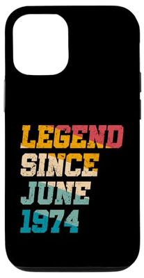 Légende depuis juin 1974 : 51e anniversaire amusant et rétro de 51 ans Coque pour iPhone 12/12 Pro