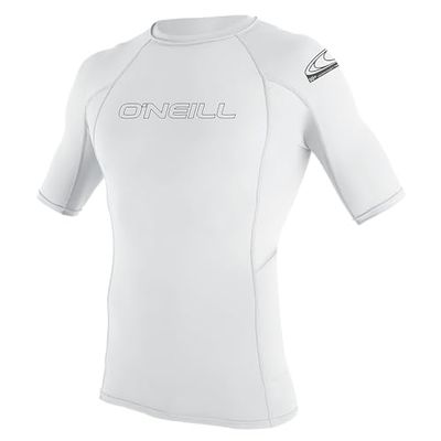 O'Neill UV Schutz Basic Skins S/S Crew, Gilet Rash Uomo, Bianco, XS