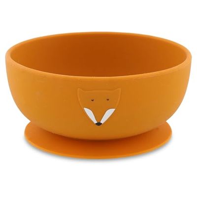 Trixie Silicone Bowl with Suction Mr. Fox - Non-Slip Baby Feeding Bowl - Strong Suction Base for Mess-Free Meals - Soft, Durable, and Easy to Clean - Perfect for Baby-Led Weaning & Toddlers