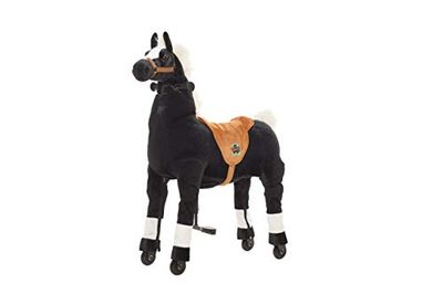 animal riding equitación Amadeus X-Large, Montar a Partir de 8 años, Altura del sillín 80 cm, Caballo Negro, Color, Extra ARP001S