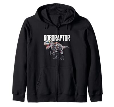 Robot Dinosaur T-Rex Robotic Engineering Dino Funny Robotics Zip Hoodie