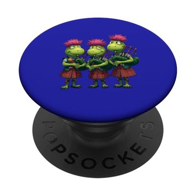 Bagpipers for Burns Supper Thistles Scottish Thistles Wearing Plaid PopSockets PopGrip Adhesivo