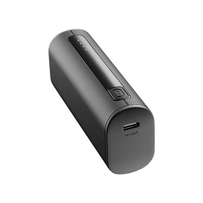 Cellularline | Power Bank THUNDER 5000 | Caricabatterie Portatile Extra Compatto 12W dotato di Porta USB-C - Nero