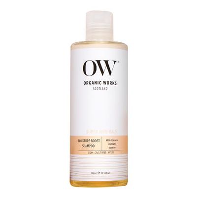 Organic Works Moisture Boost Shampoo – Enriched with Vitamin E, Coconut, Bamboo & Aloe Vera – Nourishes Scalp, Strengthens Roots & Tames Frizz – 300ml