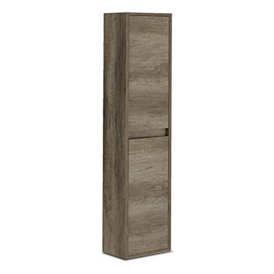 Móvel lavatório Dakota, coluna de casa de banho 2 portas acabamento em cor Nordik 30 x 140 x 25,5 cm