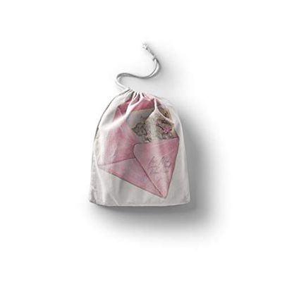 Bonamaison Imprimé Sacs de Coton avec Cordon, Sac D'Épicerie, Sac À Provisions, Réutilisables, Écologique, Pliable, Taille: 12x15 Cm
