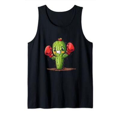 Bonito disfraz de cactus con guantes de boxeo Camiseta sin Mangas