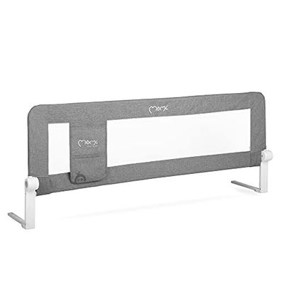 Barrera de Seguridad MoMi Lexi para cunas de bebé y Camas de niño de 18 Meses a 5 años, Barrera 148x43x30 cm para colchones de 15 a 25 cm, Plegable 180°, Funda Lavable