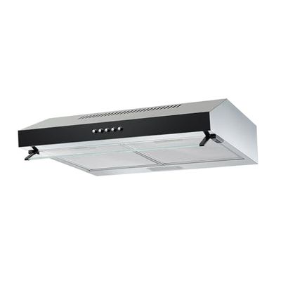 Hotte aspirante Respekta à encastrer/Hotte aspirante à encastrer de 60 cm/Boîtier en métal avec façade en verre noir/Fonction d'extraction et de recyclage de l'air / CH16060SGB / B / 60-68 dB