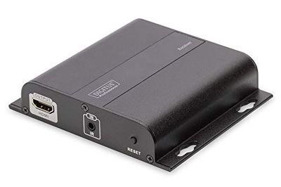 DIGITUS DS-55123 Extensor HDMI/divisor HDMI, UHD 4K 30 Hz, 120 m através de cabo LAN/ilimitado via Ethernet (adequado para IP), unidade de receção para DS-55122, Loop-out, infravermelhos IR