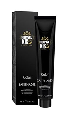 Royal KIS SafeShades - Crema permanente per capelli - 100 ml - 6E - elevata opacità, colore durevole e capelli naturalmente lucidi, senza PPD, MEA e resorcinolo