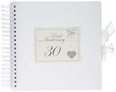 White Cotton Cards (LLA30C) - Libro de tarjetas y recuerdos para 30º aniversario