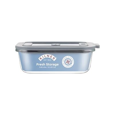 Kilner Fresh Storage 0.63 Litre Airtight Glass Container Durable Leakproof Lid with Vacuum Seal for Food Storage Leftovers Snacks Meal Prep Batch Cooking