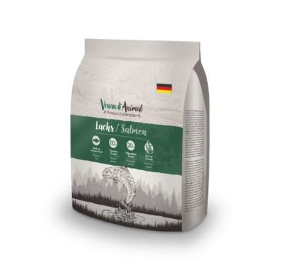 VenandiAnimal Comida de calidad para gatos - salmón, con pescado fresco, comida seca, sin cereales, 1 paquete (1 x 300 g)