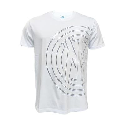 Inter T-Shirt Oversized Logo Bianca Camiseta Hombre, Turquesa, S Unisex Adulto
