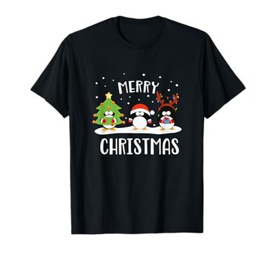 Festa di Natale Famiglia - Buon Natale Divertente Penguins Maglietta