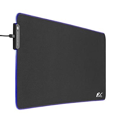 NanoRS RS705 XXL Alfombrilla para ratón y Teclado para Videojuegos, 80 x 30 cm, con iluminación LED RGB y Base de Goma Antideslizante, 800 x 300 x 4 mm
