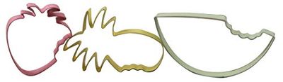 Zenker 44850 - Juego de 3 cortadores de galletas (piña, fresa, sandía), acero inoxidable