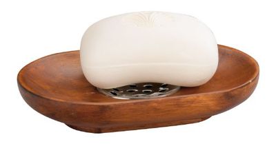 Wenko 17381100 Porte Savon Perosa en Bois de Noix