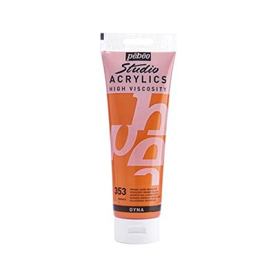 Pébéo - Acrílico Fine Studio - Tinta acrílica laranja-amarelo - laranja-amarelo iridescente - 250 ml